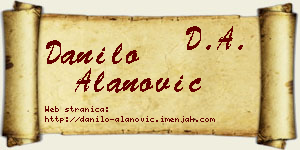 Danilo Alanović vizit kartica
